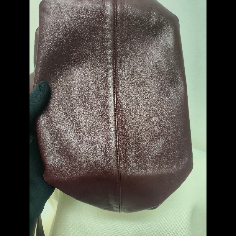 【8成新】㊣✨YSL✨（附防塵袋）SAINT LAURENT 聖羅蘭 TEDDY 大款 酒紅 小羊皮 抽繩 束口 水桶包 肩背包 子母包 鏈條包 /二手精品/保證正品🌳二手樹屋🌳-12