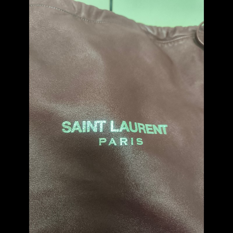 【8成新】㊣✨YSL✨（附防塵袋）SAINT LAURENT 聖羅蘭 TEDDY 大款 酒紅 小羊皮 抽繩 束口 水桶包 肩背包 子母包 鏈條包 /二手精品/保證正品🌳二手樹屋🌳-14