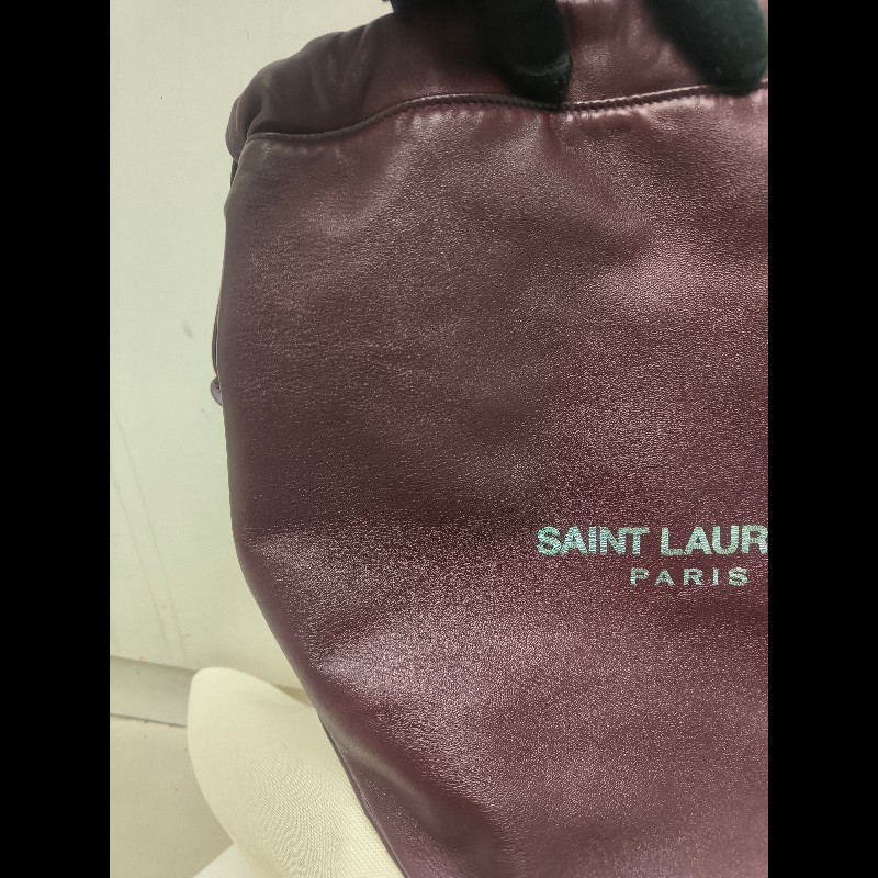 【8成新】㊣✨YSL✨（附防塵袋）SAINT LAURENT 聖羅蘭 TEDDY 大款 酒紅 小羊皮 抽繩 束口 水桶包 肩背包 子母包 鏈條包 /二手精品/保證正品🌳二手樹屋🌳-15
