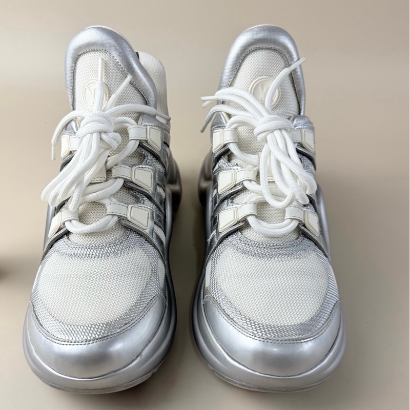 LV/路易威登 白銀厚底拱橋老爹鞋 37.5碼 95新-1