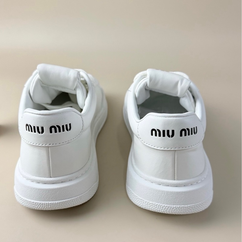 Miu Miu/繆繆 純白字母LOGO休閒鞋 37.5碼 全新未使用-8