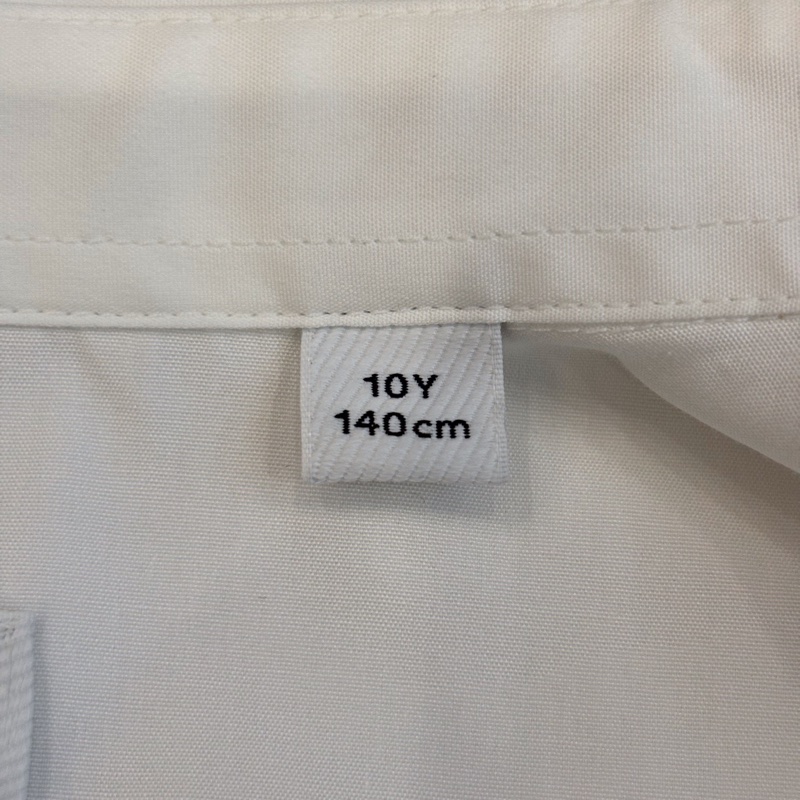 Burberry博柏利 棕色條紋兒童款白色長袖襯衫 10Y碼 貨號8030694-11