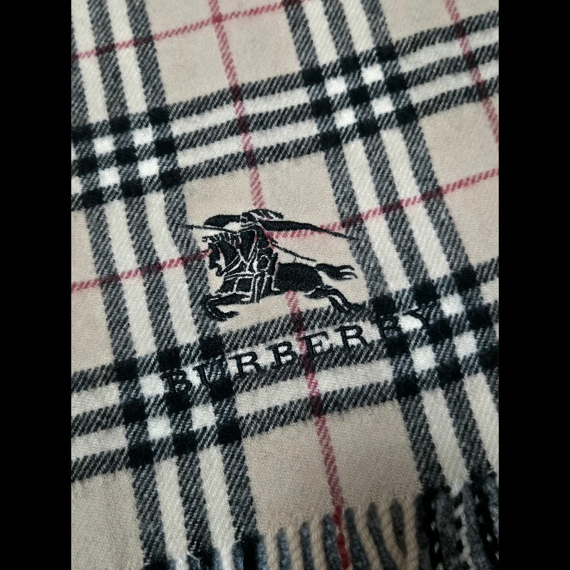 Burberry 100% 純羊毛 輕披肩 膝上毯 蓋毯 黑標-4