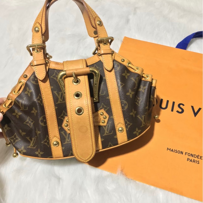 「JL 精品代購」9新 lv老花theda手提包-0