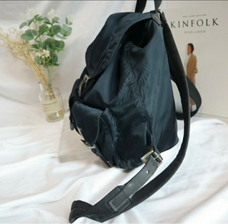 Prada Classic Nylon Backpack Prada 經典專櫃熱賣款帆布背包 海軍藍色背包 PRADA 背包-4