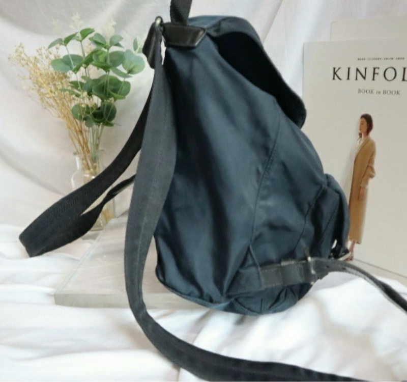 Prada Classic Nylon Backpack Prada 經典專櫃熱賣款帆布背包 海軍藍色背包 PRADA 背包-5
