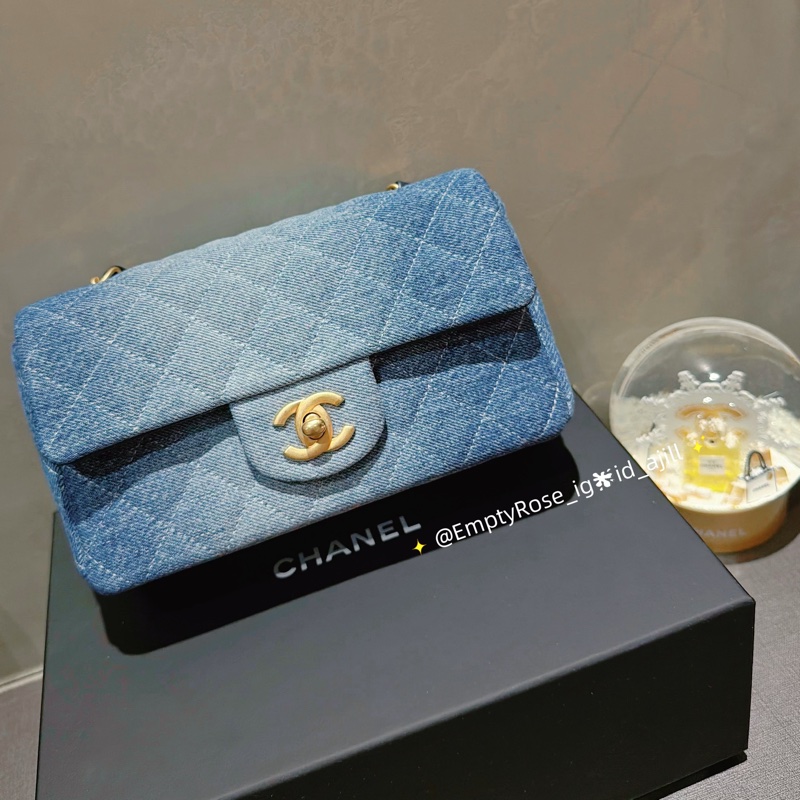 Chanel mini CF20 牛仔單寧®️全新 🆕gift-0