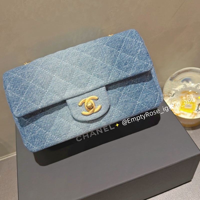 Chanel mini CF20 牛仔單寧®️全新 🆕gift-2