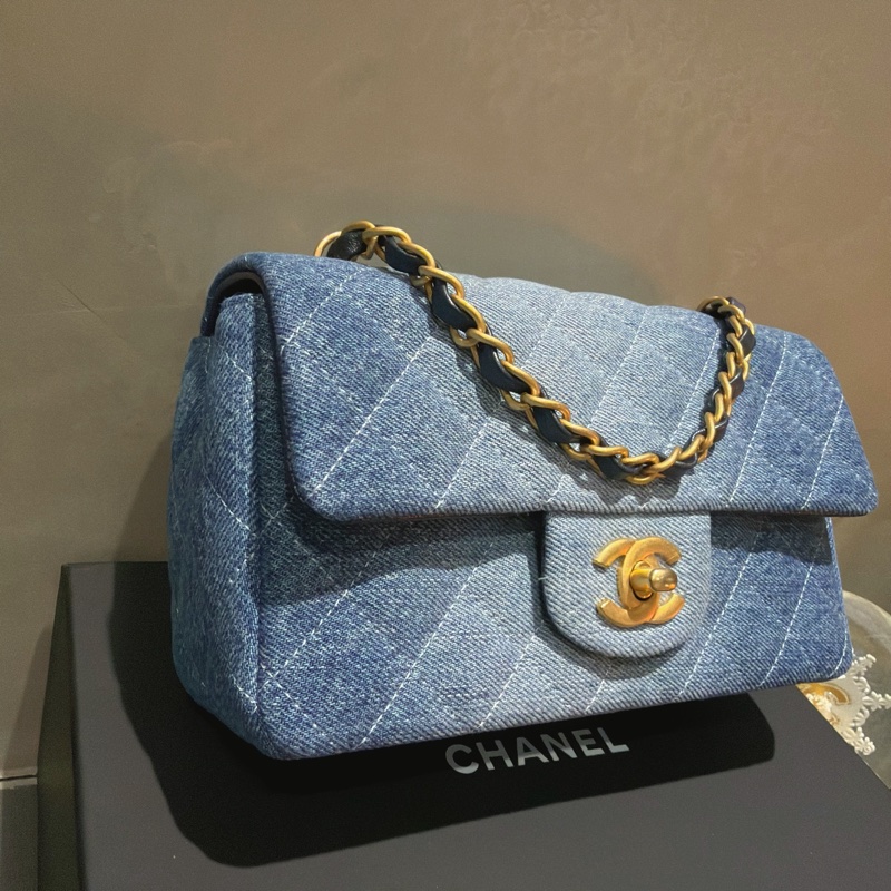 Chanel mini CF20 牛仔單寧®️全新 🆕gift-6