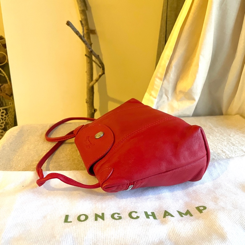 🧣新年快樂🧣Longchamp超輕羊皮小包紅20cm🍎似WOC/錢包/卡包/手機包/手拿包/腋下包/斜背/側背/手拿🍎瀟🍎正品🍎況不錯🍎旅行購物隨身-6