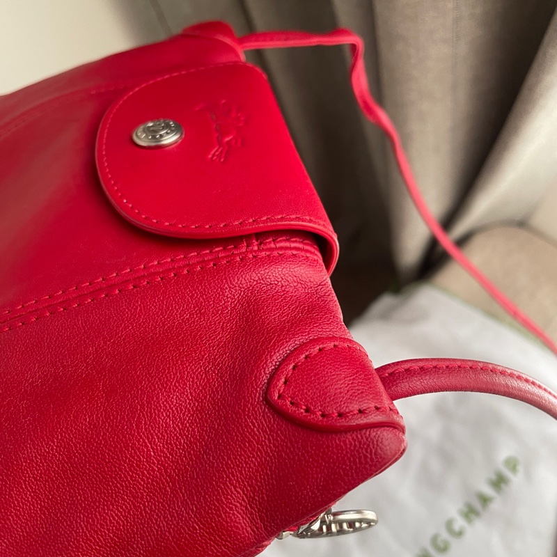 🧣新年快樂🧣Longchamp超輕羊皮小包紅20cm🍎似WOC/錢包/卡包/手機包/手拿包/腋下包/斜背/側背/手拿🍎瀟🍎正品🍎況不錯🍎旅行購物隨身-11