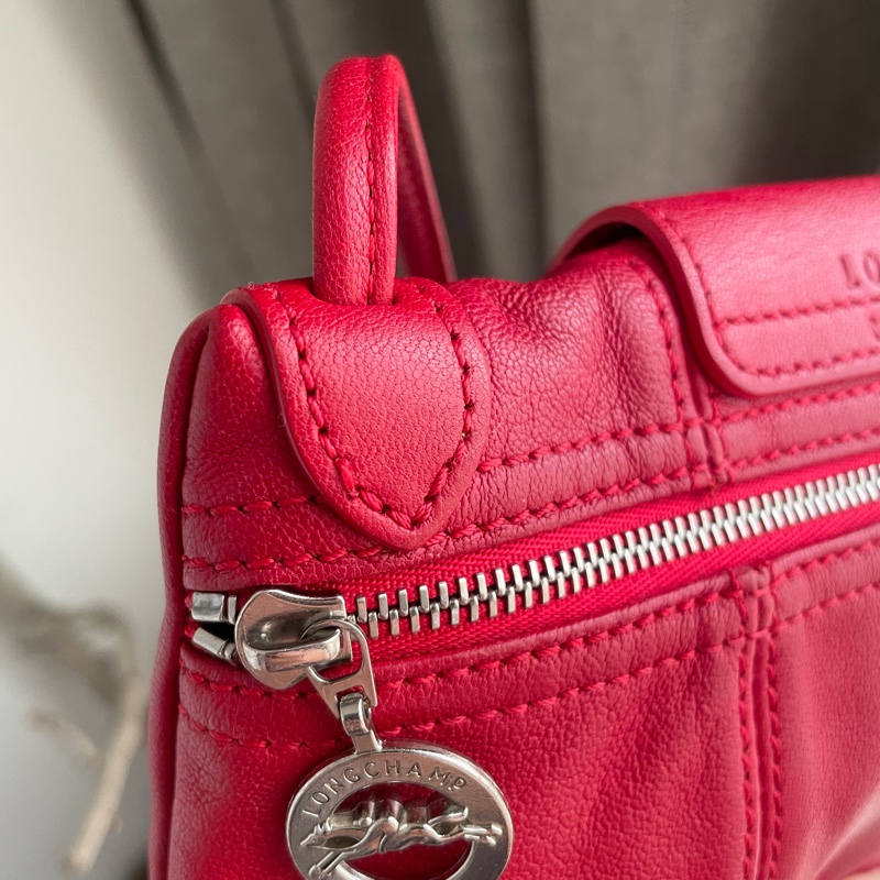🧣新年快樂🧣Longchamp超輕羊皮小包紅20cm🍎似WOC/錢包/卡包/手機包/手拿包/腋下包/斜背/側背/手拿🍎瀟🍎正品🍎況不錯🍎旅行購物隨身-16