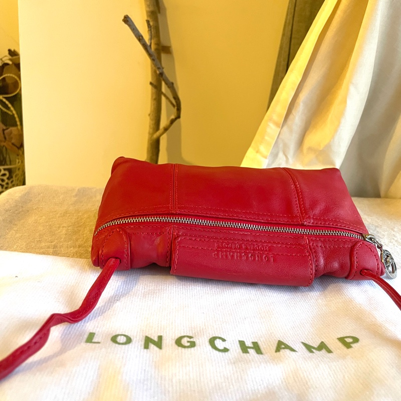 🧣新年快樂🧣Longchamp超輕羊皮小包紅20cm🍎似WOC/錢包/卡包/手機包/手拿包/腋下包/斜背/側背/手拿🍎瀟🍎正品🍎況不錯🍎旅行購物隨身-20