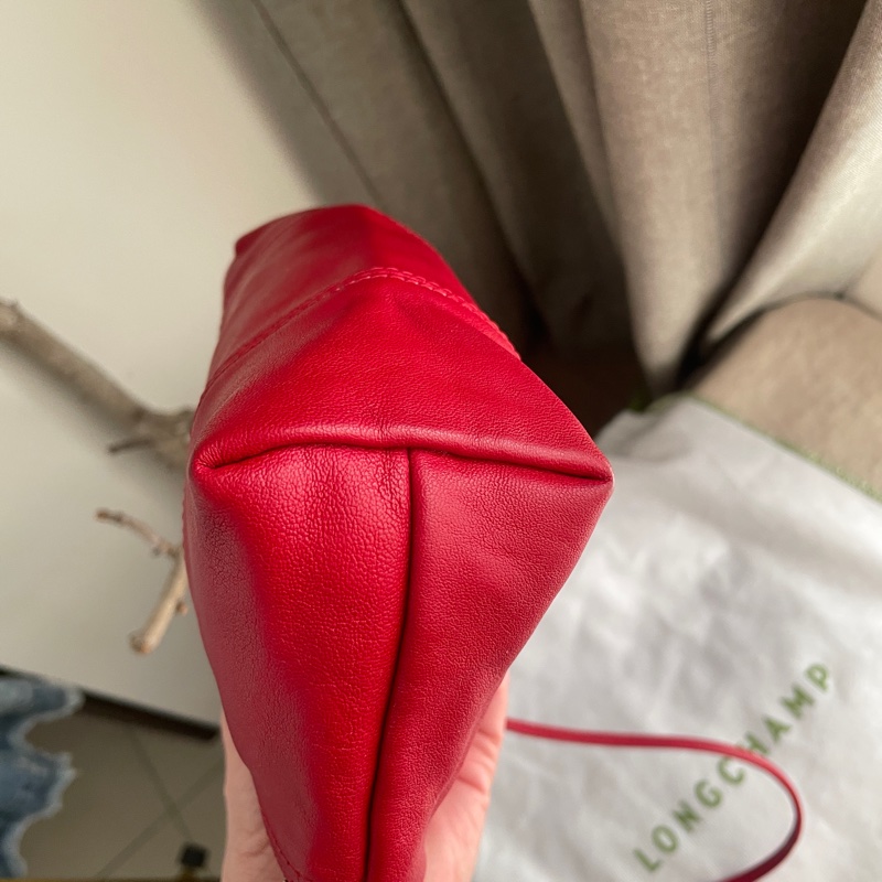 🧣新年快樂🧣Longchamp超輕羊皮小包紅20cm🍎似WOC/錢包/卡包/手機包/手拿包/腋下包/斜背/側背/手拿🍎瀟🍎正品🍎況不錯🍎旅行購物隨身-33