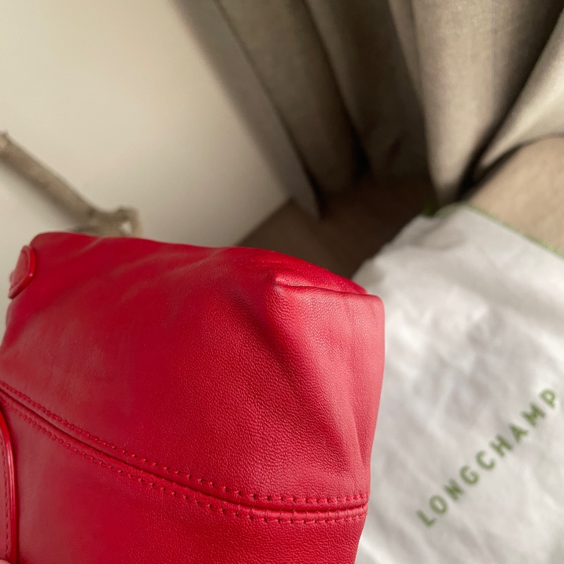 🧣新年快樂🧣Longchamp超輕羊皮小包紅20cm🍎似WOC/錢包/卡包/手機包/手拿包/腋下包/斜背/側背/手拿🍎瀟🍎正品🍎況不錯🍎旅行購物隨身-34
