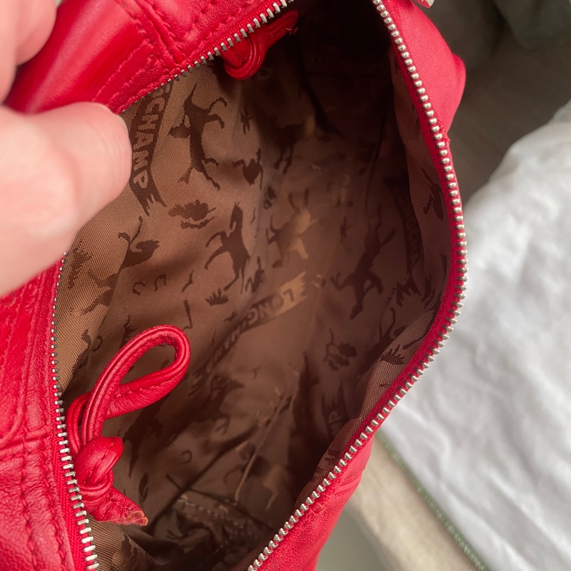 🧣新年快樂🧣Longchamp超輕羊皮小包紅20cm🍎似WOC/錢包/卡包/手機包/手拿包/腋下包/斜背/側背/手拿🍎瀟🍎正品🍎況不錯🍎旅行購物隨身-41