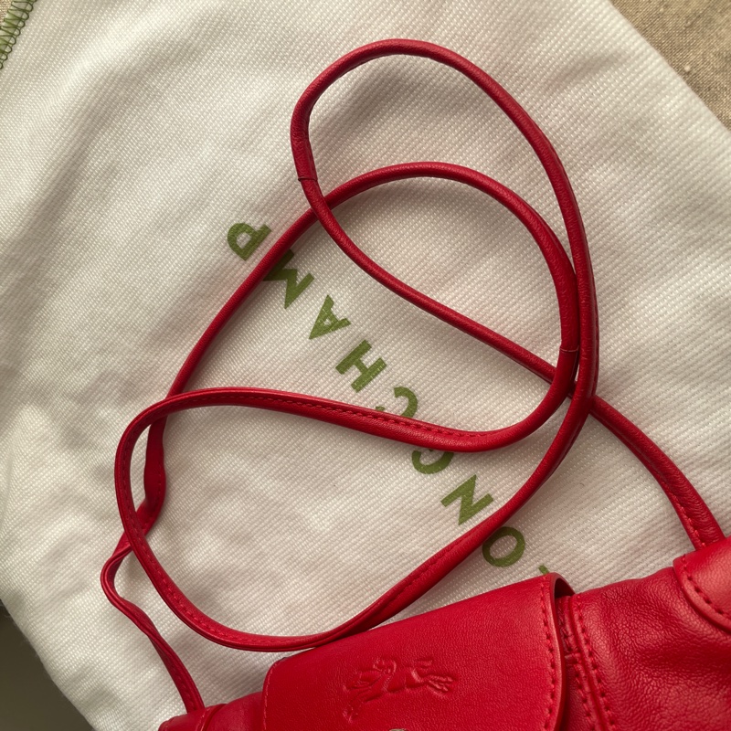 🧣新年快樂🧣Longchamp超輕羊皮小包紅20cm🍎似WOC/錢包/卡包/手機包/手拿包/腋下包/斜背/側背/手拿🍎瀟🍎正品🍎況不錯🍎旅行購物隨身-56
