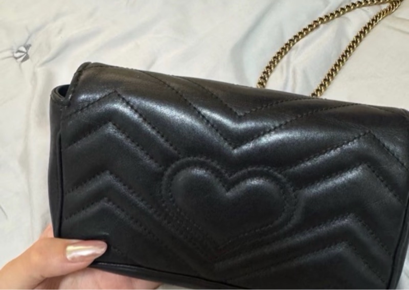 Gucci 馬夢黑金鏈條woc包-1