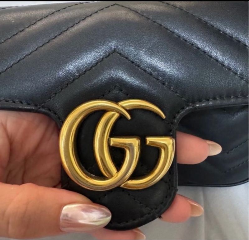 Gucci 馬夢黑金鏈條woc包-3