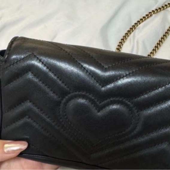 Gucci 馬夢黑金鏈條woc包-6