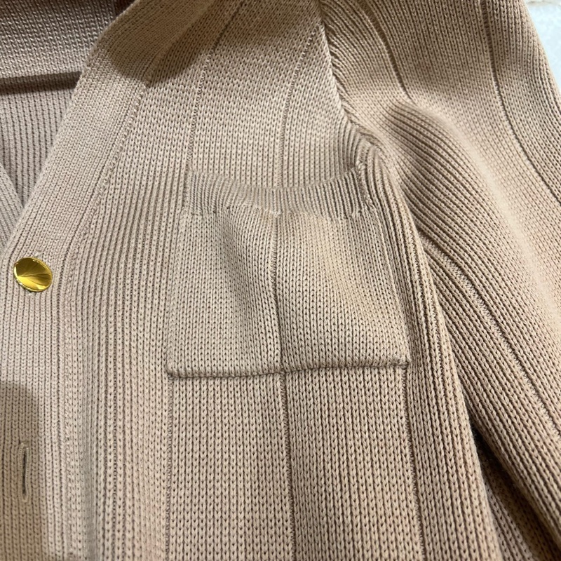 Gucci 駝色羊毛混紡開襟毛衣配經典條紋 626349-XKBFJ-2184-2