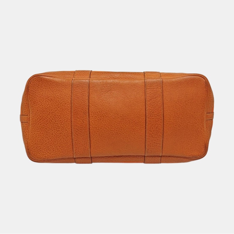 HERMES Garden Party 36 杏黃色帆布 花園包手提包 銀色五金 框刻-5