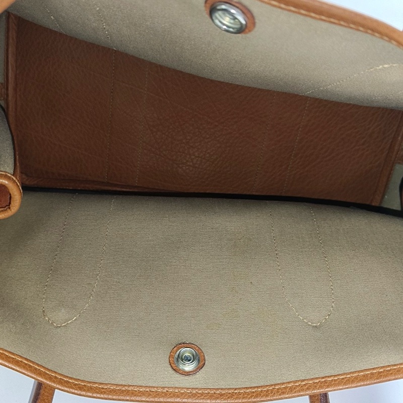 HERMES Garden Party 36 杏黃色帆布 花園包手提包 銀色五金 框刻-6