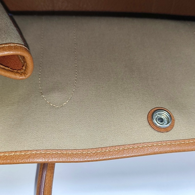 HERMES Garden Party 36 杏黃色帆布 花園包手提包 銀色五金 框刻-14