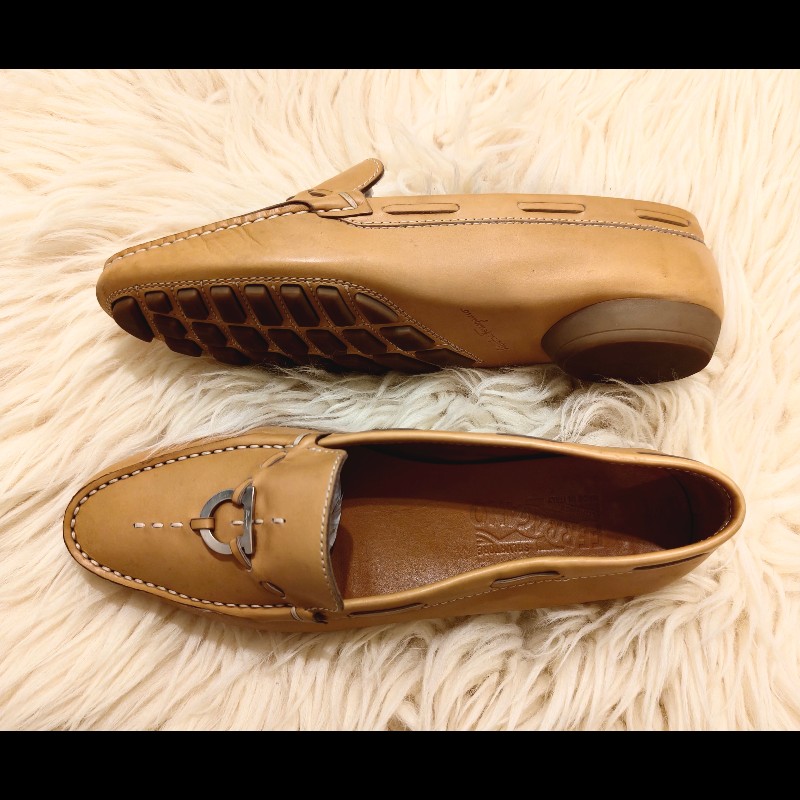 Ferragamo 深駝色平底鞋-9