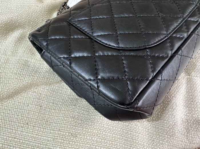 小巴黎二手名牌真品Chanel 2.55  極新 黑銀 24公分 小號 有卡 28開-2
