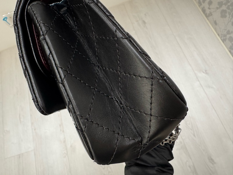 小巴黎二手名牌真品Chanel 2.55  黑銀 24公分 小號 有卡 購證-7