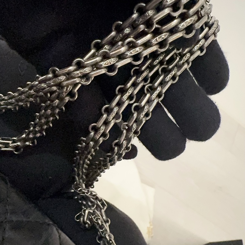 小巴黎二手名牌真品Chanel 2.55  黑銀 24公分 小號 有卡 購證-28