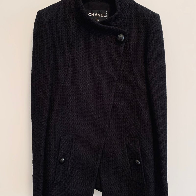 Chanel 15P 黑色軟泥外套-5