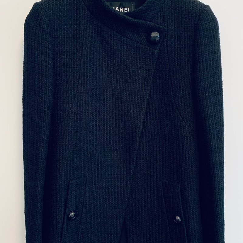 Chanel 15P 黑色軟泥外套-6