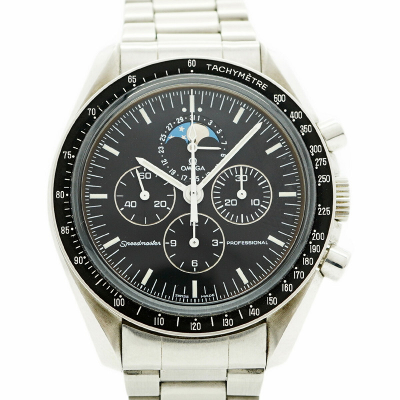 歐米茄超霸系列3876.50.31黑色錶盤男士腕錶-0