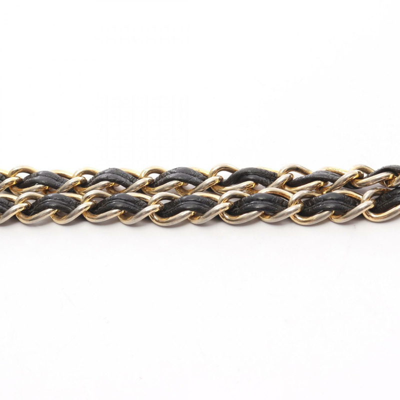 香奈兒 COCO 標誌菱形縫線鏈肩背斜背包，黑色皮革，金色五金-12