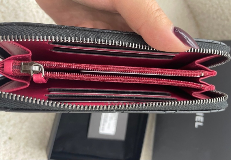 Chanel黑色流浪拉鍊錢包-3