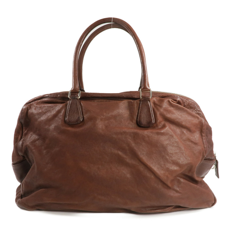 PRADA 牛皮皮革Handbag/Boston Bag銀扣手挽袋/波士頓包-2