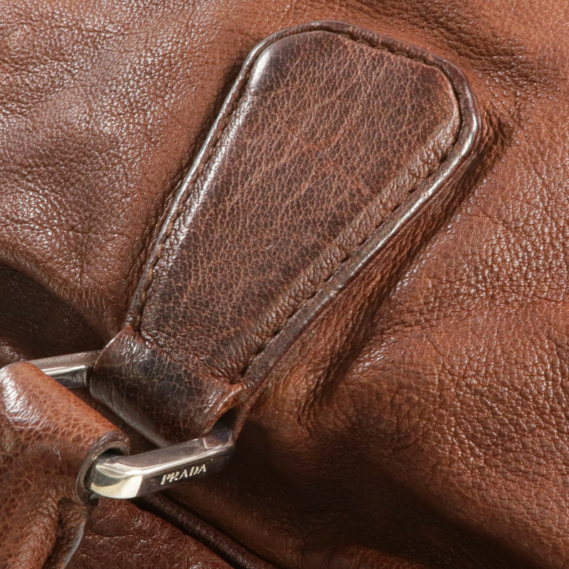 PRADA 牛皮皮革Handbag/Boston Bag銀扣手挽袋/波士頓包-10
