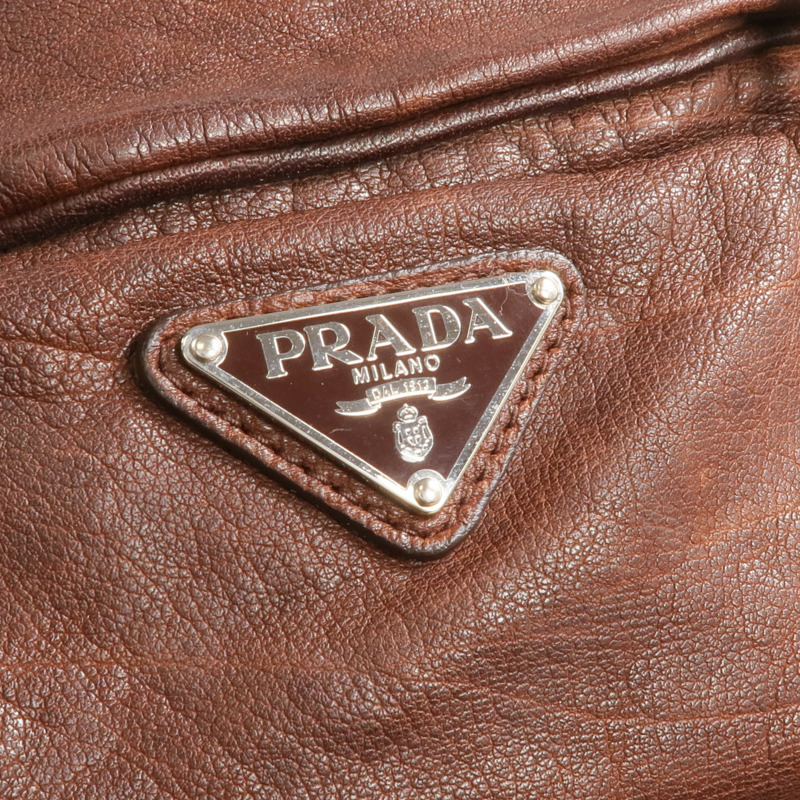 PRADA 牛皮皮革Handbag/Boston Bag銀扣手挽袋/波士頓包-11