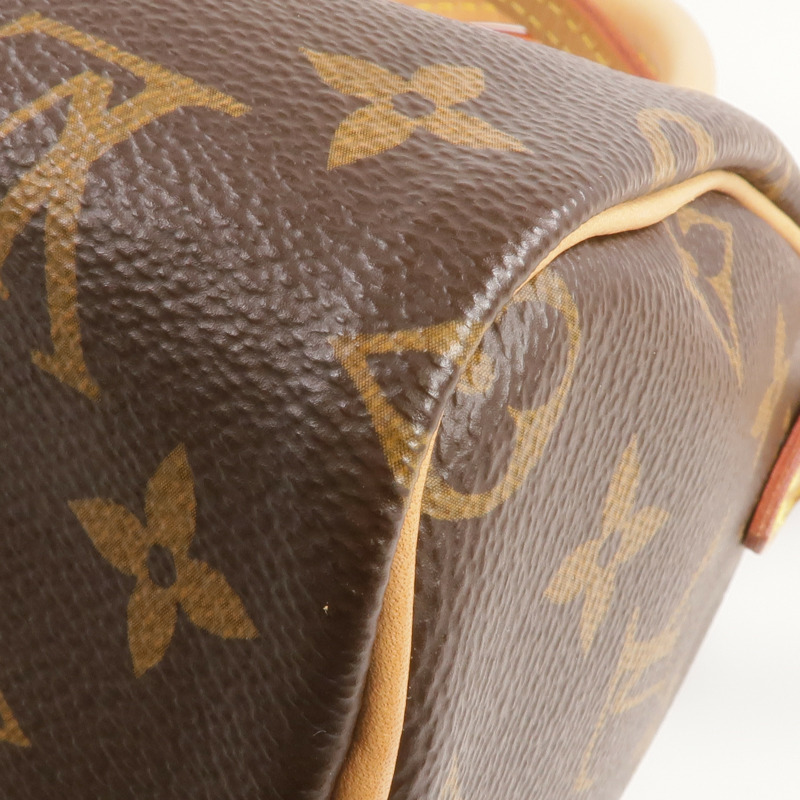 LOUIS VUITTON Monogram Nano Speedy金扣手挽肩背兩用袋棕色-8