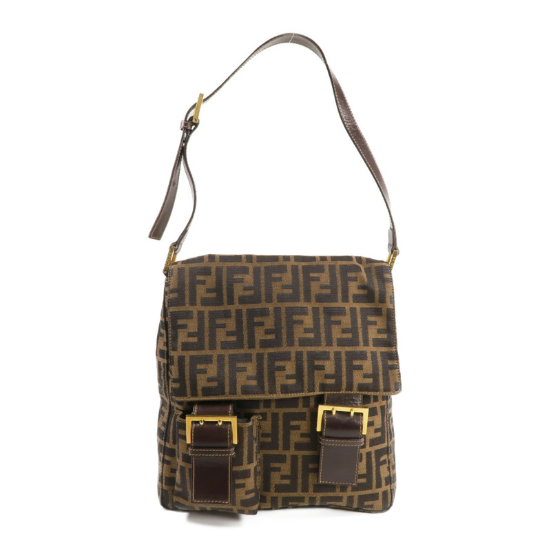 FENDI 帆布Zucchino金扣肩背袋-0