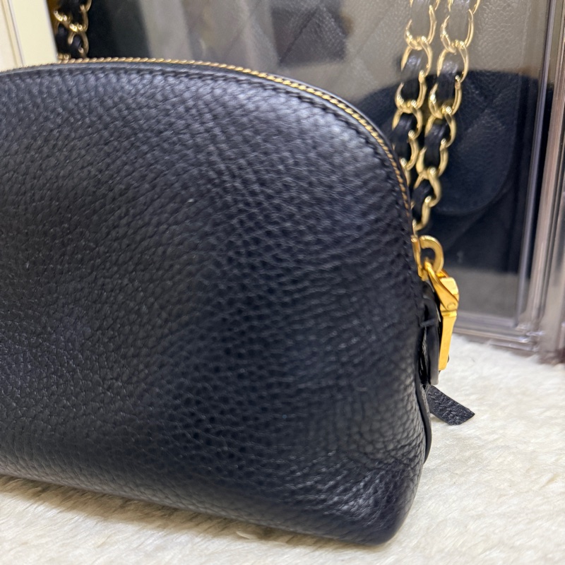 黑色Prada有質感的真皮 收納包 化妝包 內膽包 拉鏈包包-19