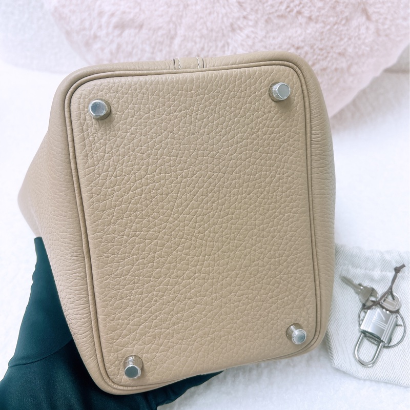 全新 Hermes picotin 18 菜籃子 風衣灰銀釦 B-2