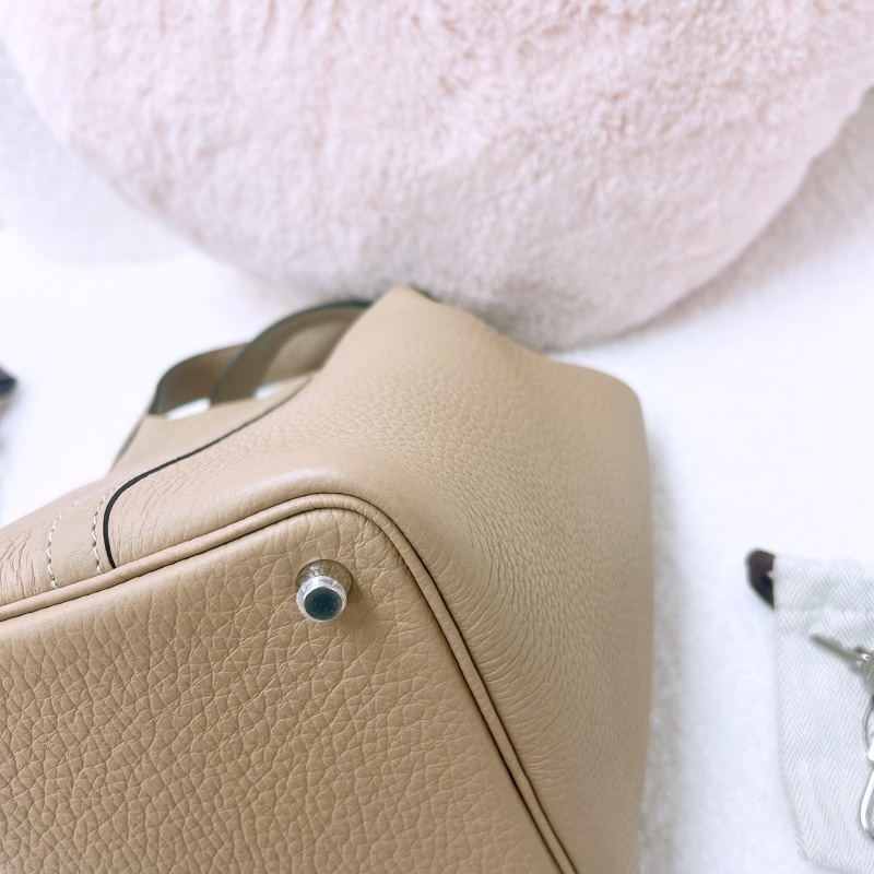 全新 Hermes picotin 18 菜籃子 風衣灰銀釦 B-6