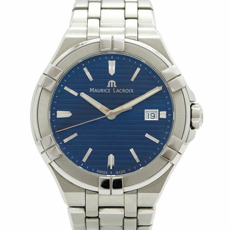 Maurice Lacroix Aikon Date AI1008 海軍藍錶盤男士腕錶-0