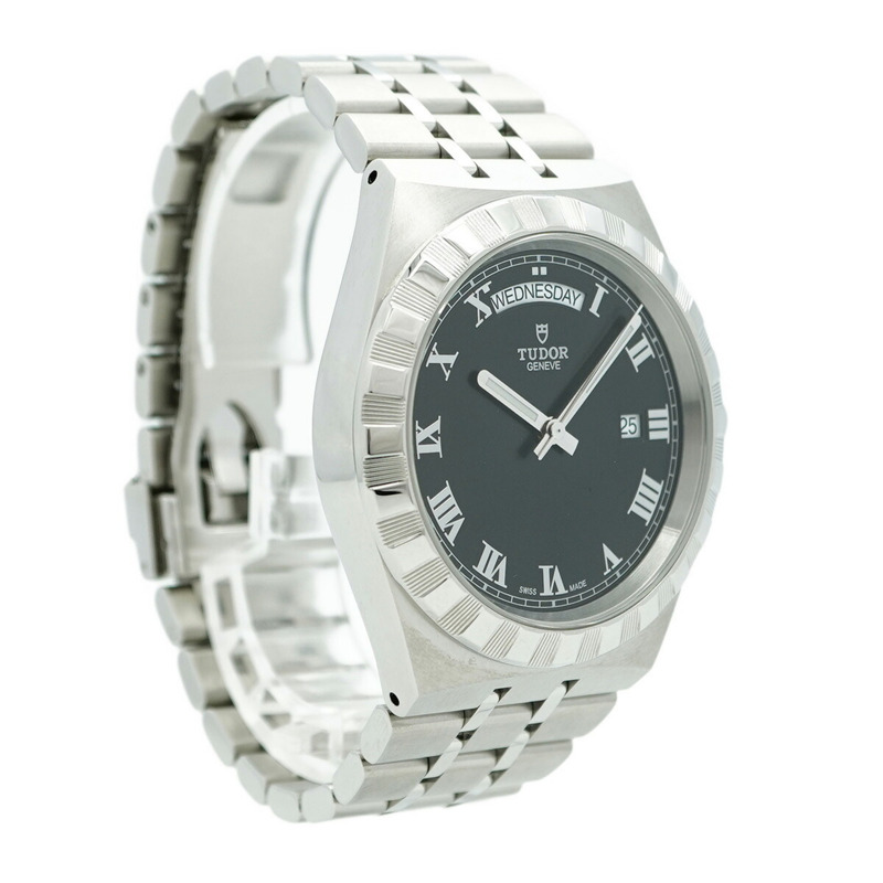 帝舵皇家28600黑色錶盤男士腕錶-3