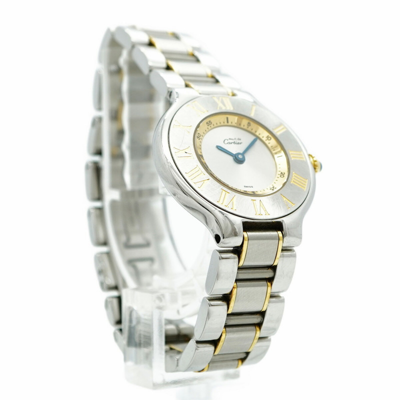 卡地亞 Must W10073R6 銀色錶盤小姐腕錶-3