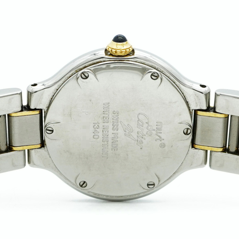 卡地亞 Must W10073R6 銀色錶盤小姐腕錶-5