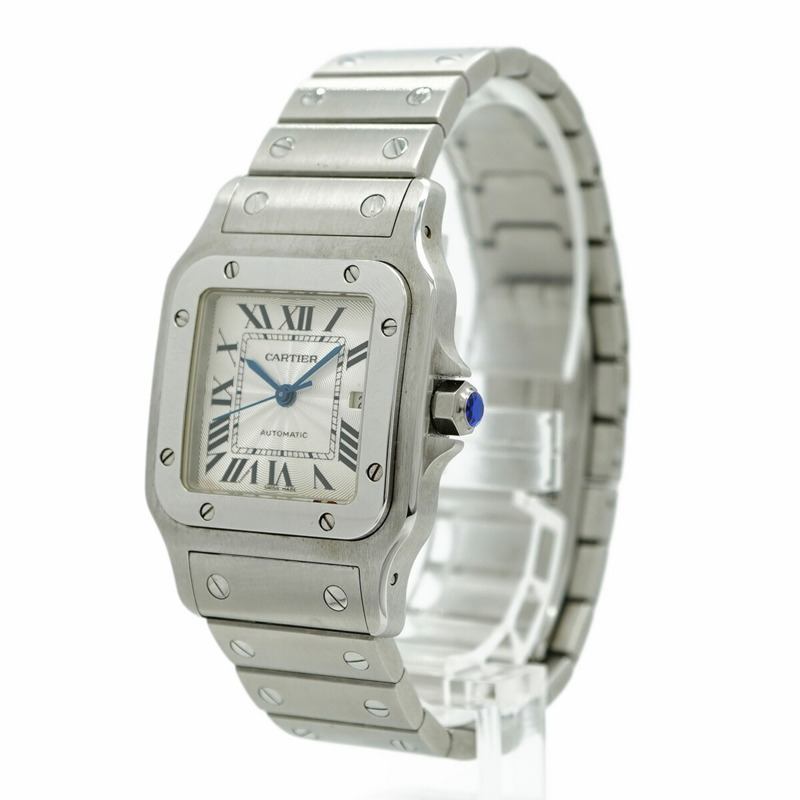 卡地亞 Santos Galbe LM W20055D6 銀色錶盤男士腕錶-1